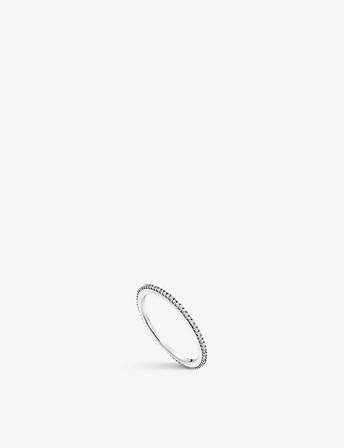 MONICA VINADER: Eternity recycled-sterling silver and 0.12ct diamond ring