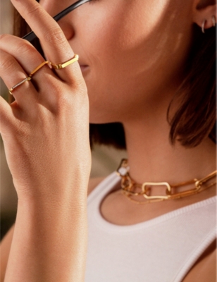 Monica Vinader Womens Yellow Gold Signature 18ct Yellow-gold Plated Vermeil On Recycled Sterling-sil In Yellow Gold