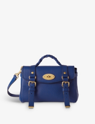 MULBERRY MULBERRY WOMEN'S PIGMENT BLUE ALEXA TOP-HANDLE MINI LEATHER SATCHEL BAG,67627593