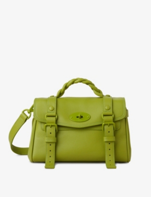 Mulberry Alexa Mini Leather Satchel Bag In Acid Green