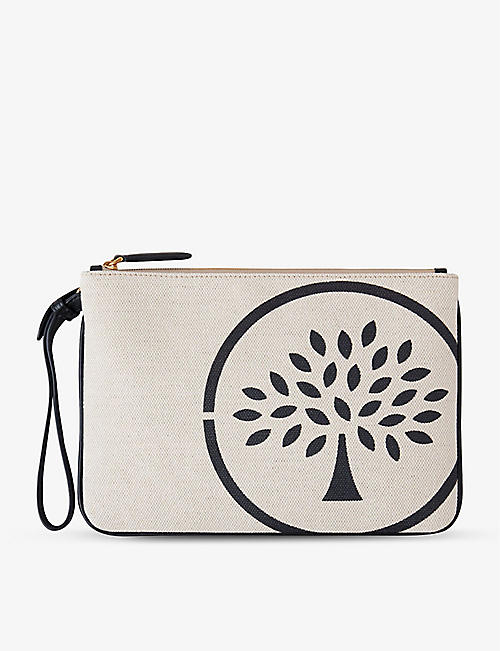MULBERRY: Logo-print canvas pouch