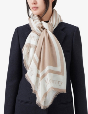 Square 140 modal and cashmere-blend scarf