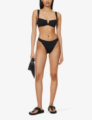 Monday Swimwear Womens Black Rec Argentina High-rise Recycled-nylon-blend Bikini Bottoms In Black Rec