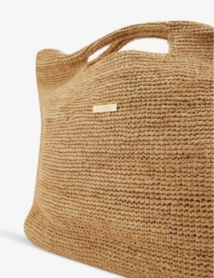 MONDAY SWIMWEAR: Paloma large raffia top-handle bag
