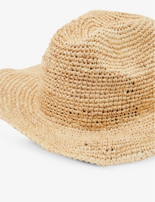 Monday Swimwear Exuma Wide-brim Straw Fedora Hat In Straw / Os