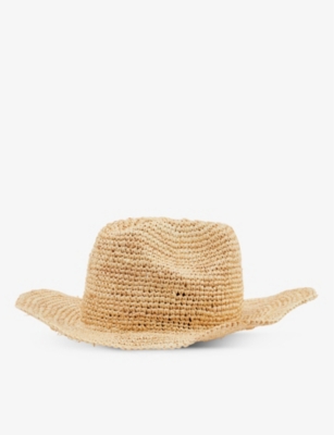 Monday Swimwear Exuma Wide-brim Straw Fedora Hat In Straw / Os