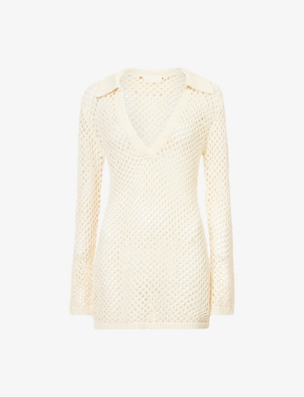 Newport semi-sheer cotton-blend mini dress