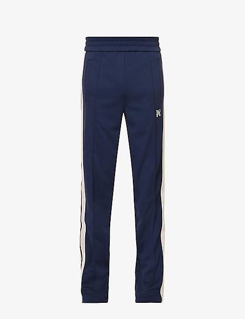 PALM ANGELS: Brand-embroidered contrast-taping tapered-leg regular-fit woven jogging bottoms