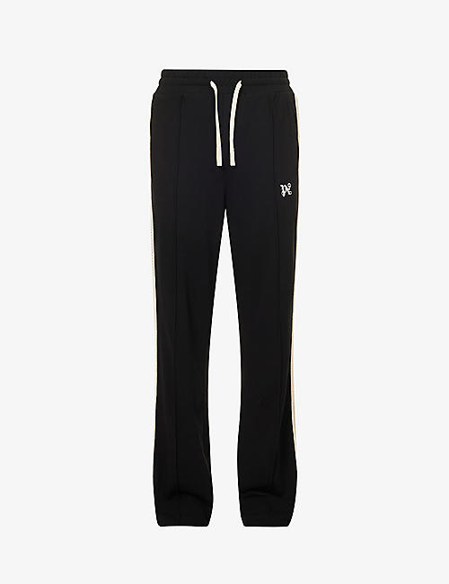 PALM ANGELS: Mono brand-motif straight-leg cotton jogging bottoms