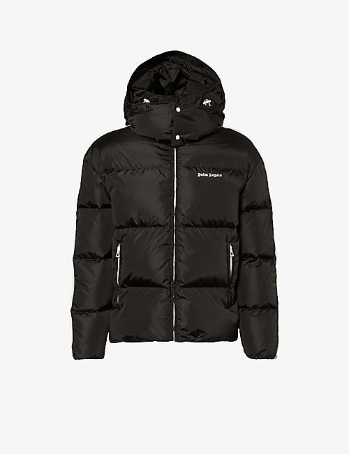 PALM ANGELS: Track logo-patch quilted shell jacket