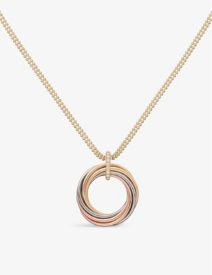 CARTIER: Trinity 18ct white-gold, 18ct yellow-gold, 18ct rose-gold and 0.099ct diamond pendant necklace