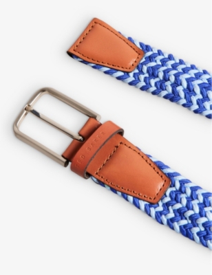 Shop Ted Baker Men's Blue Callen Elasticated Woven Belt