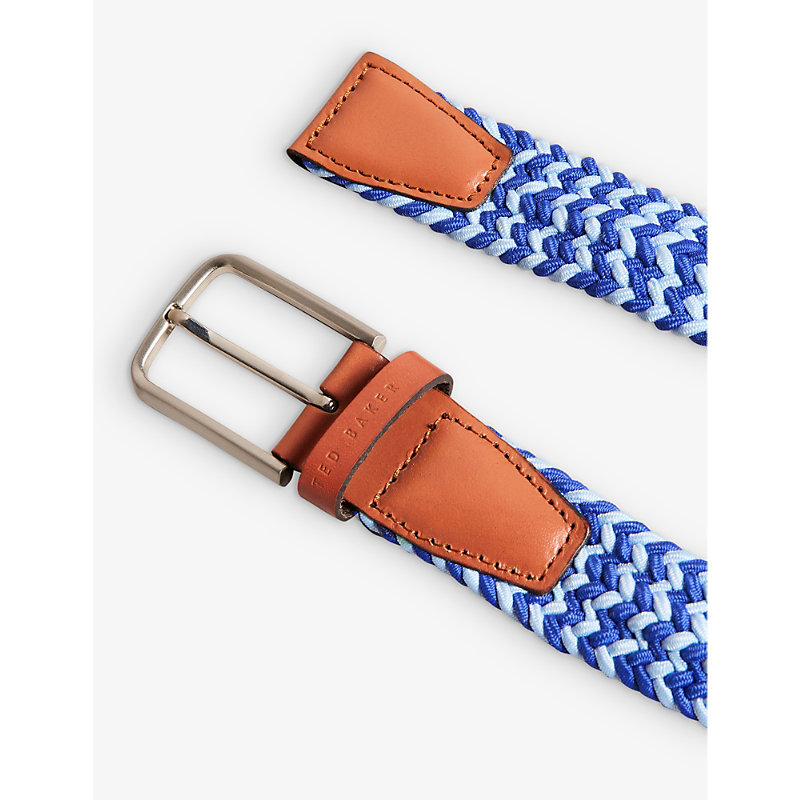 Shop Ted Baker Callen Elasticated Woven Belt In Blue