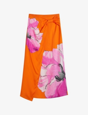TED BAKER: Bethhie floral-print woven maxi skirt