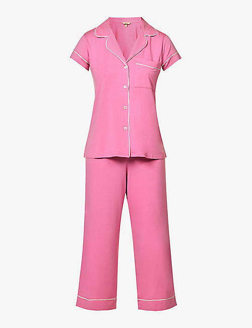 EBERJEY: Gisele cropped stretch-jersey pyjama set