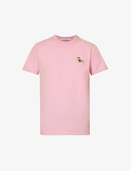 MAISON KITSUNE: Brand-appliqué ribbed-trim cotton-jersey T-shirt