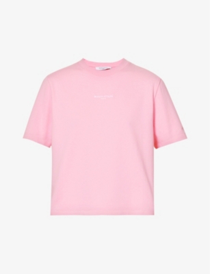 Maison Kitsuné Maison Kitsune Womens Dusty Rose Brand-embroidery Boxy-fit Cotton-jersey T-shirt In Dusty Rose