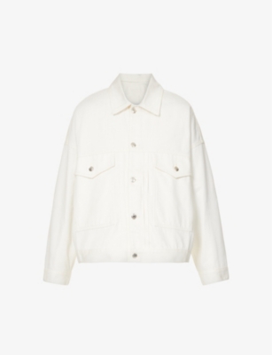 Maison Kitsuné Off-white Trucker Denim Jacket In Off-white