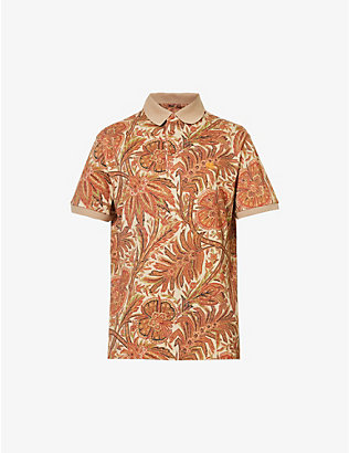ETRO: Graphic-pattern logo-embroidered cotton polo shirt
