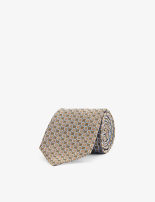 ETRO: Graphic-pattern wide-blade silk tie