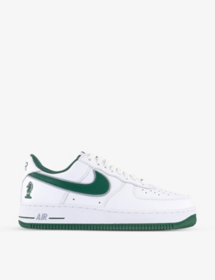 NIKE NIKE MENS WHITE DEEP FOREST WOLF G AIR FORCE 1 ’07 FOUR HORSEMEN LOW-TOP LEATHER TRAINERS,67647317