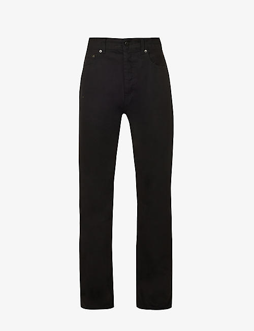 FOG X ESSENTIALS: ESSENTIALS brand-patch straight-leg mid-rise denim jeans