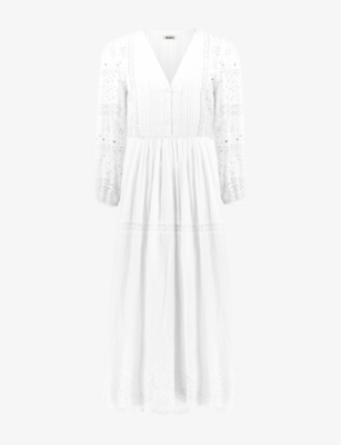 RO&ZO - Broderie-anglaise cotton midi dress | Selfridges.com