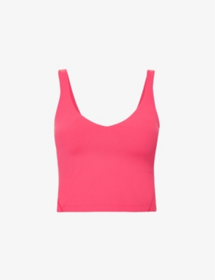 Lululemon Womens Lip Gloss Align Cropped Stretch-woven Top In
