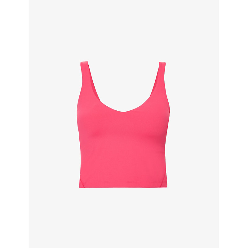 Lululemon Womens Lip Gloss Align Cropped Stretch-woven Top In