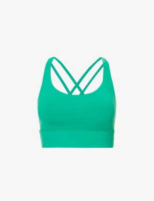 Lululemon Womens Kelly Green Energy Scoop-neck Stretch-woven Bra