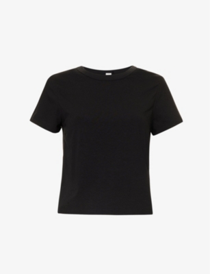 LULULEMON LULULEMON WOMEN'S BLACK ROUND-NECK REGULAR-FIT COTTON-BLEND TOP,67655961