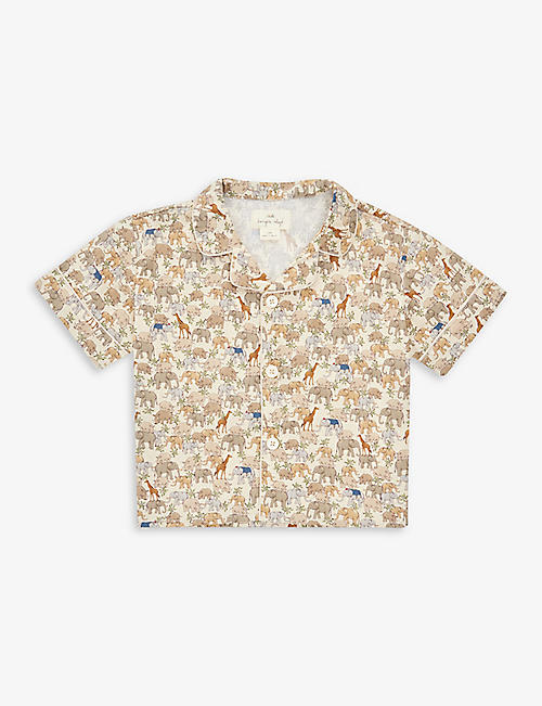 KONGES SLOJD: Verbena graphic-pattern short-sleeve organic-cotton shirt 9 months-3 years