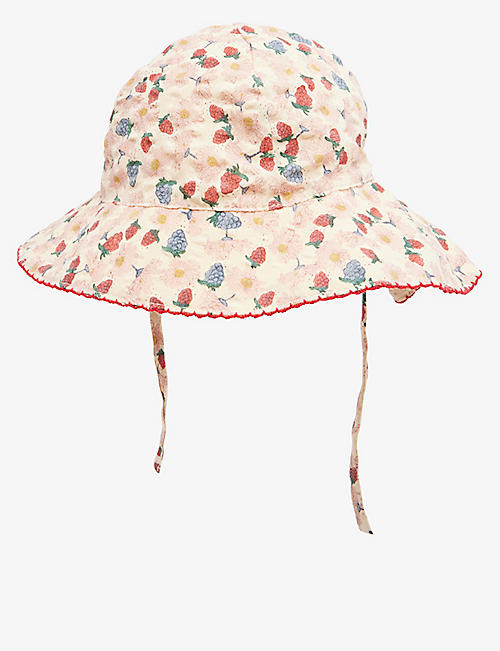 KONGES SLOJD: Kim graphic-print wide-brim organic-cotton bucket hat 3 months-4 years