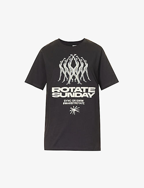 ROTATE SUNDAY: Logo graphic-print organic-cotton T-shirt