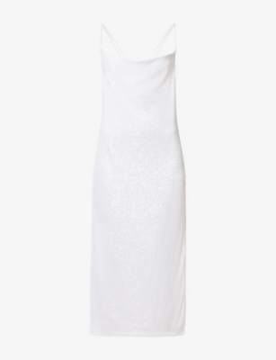 ROTATE BIRGER CHRISTENSEN: Sequin-embellished stretch-recycled polyester maxi dress