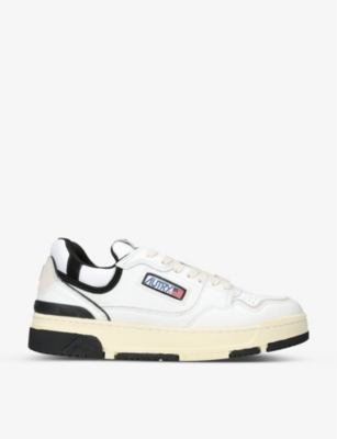 Autry White Low Top Sneakers With Black Details And Logo Patch In Leather And Suede Man In White