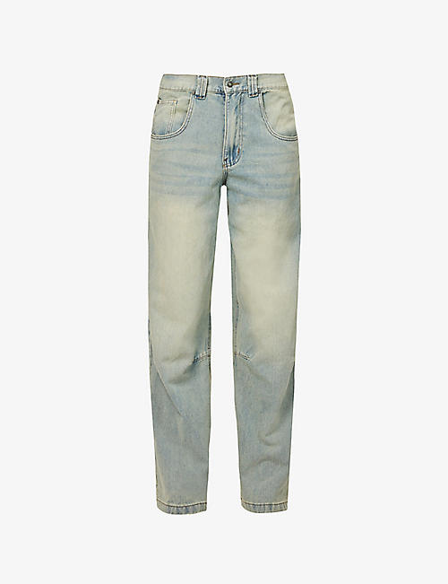JADED LONDON: Colossus faded-wash wide-leg low-rise jeans