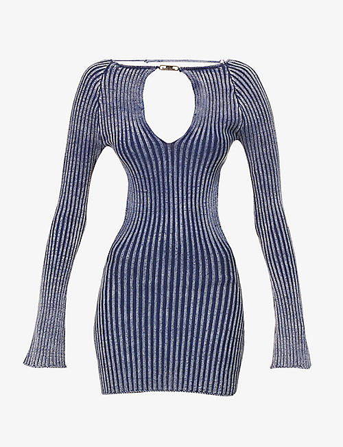JADED LONDON: Tribeca cut-out cotton-knitted mini dress