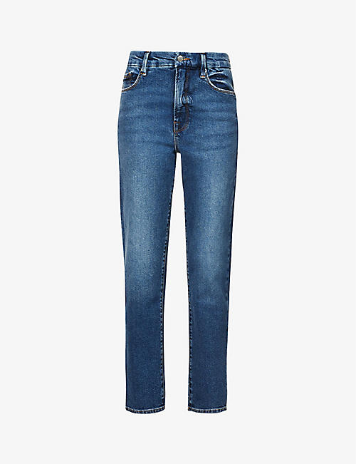 GOOD AMERICAN: The Weekender straight-leg mid-rise stretch recycled-denim jeans