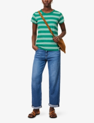 RAG & BONE: Striped short-sleeved cotton T-shirt