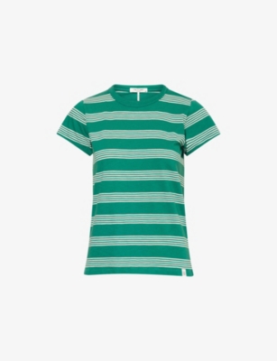 RAG & BONE: Striped short-sleeved cotton T-shirt