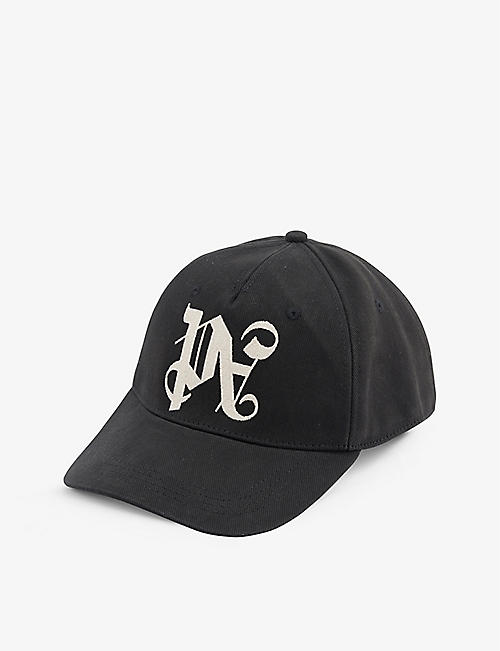 PALM ANGELS: Monogram-embroidered cotton-twill cap