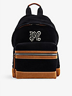 PALM ANGELS: Monogram-embroidered cotton-corduroy backpack