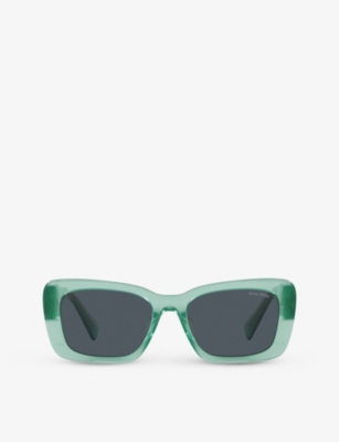 Miu Miu Womens Blue Mu 07ys Glimpse Semi-transparent Acetate Sunglasses