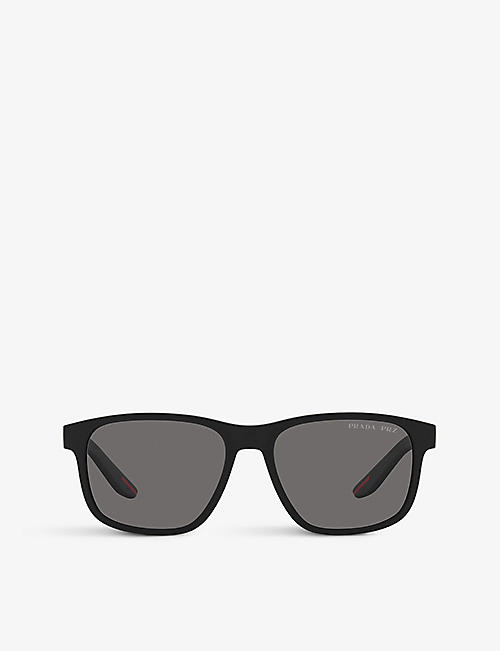PRADA LINEA ROSSA: PS 06YS pillow-frame acetate sunglasses