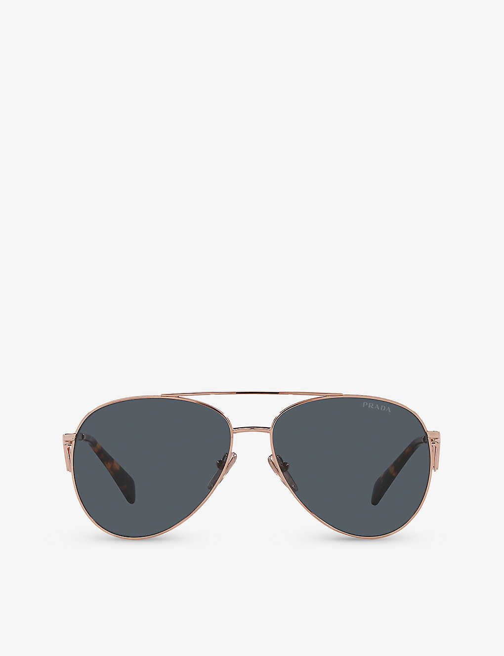 Prada Womens Gold Pr 73zs Pilot-frame Metal Sunglasses