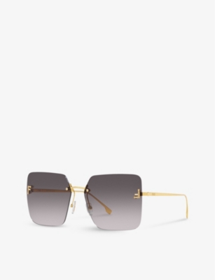 FENDI: FE4082US square-frame metal sunglasses