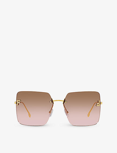 FENDI: FE4082US square-frame metal sunglasses