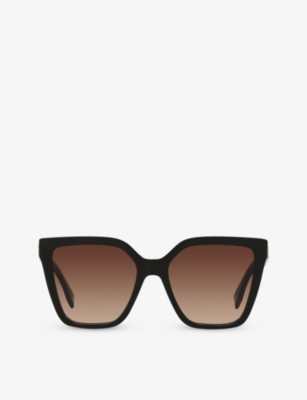 Fendi Womens Black Fe40086i Square-frame Acetate Sunglasses