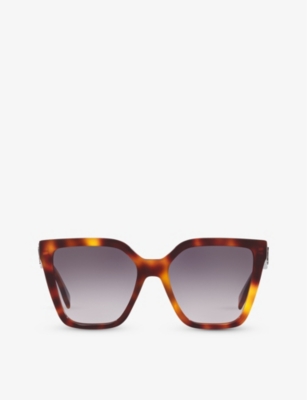 Fendi Womens Brown Fe40086i Square-frame Tortoiseshell Acetate Sunglasses